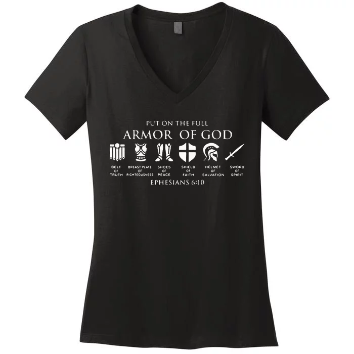 Put On The Full Armor Of God Women's V-Neck T-Shirt