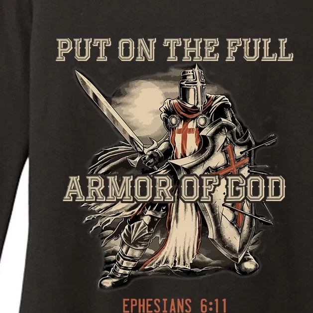 Put On The Full Armor Of God Christian Religious Quote Womens CVC Long Sleeve Shirt