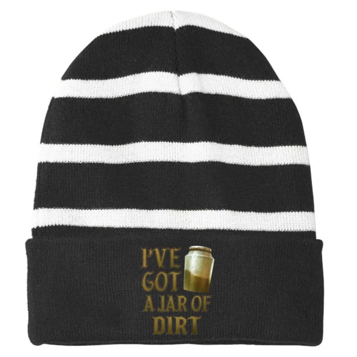 Pirates Of The Caribbean Ive Got A Jar Of Dirt Striped Beanie with Solid Band