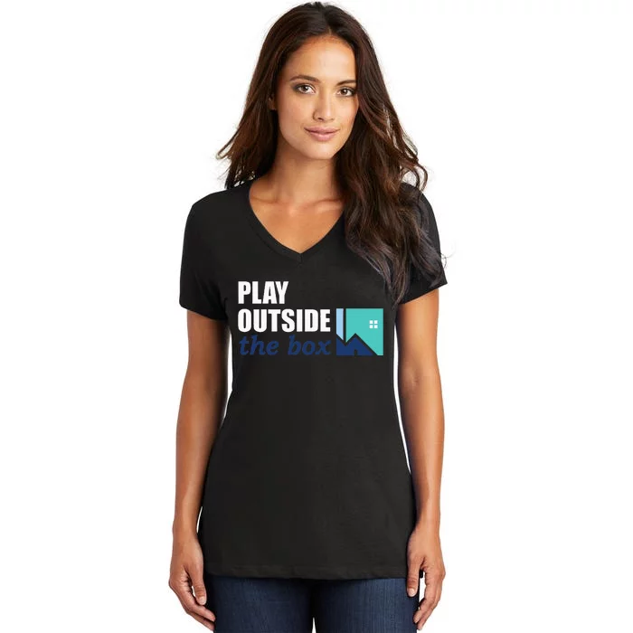 Play Outside The Box Women's V-Neck T-Shirt