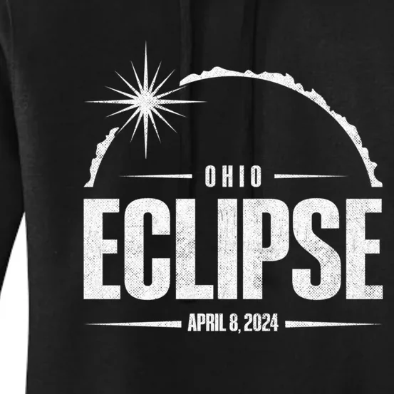 Path Of Totality Ohio 2024 April 8 2024 Eclipse Women's Pullover Hoodie