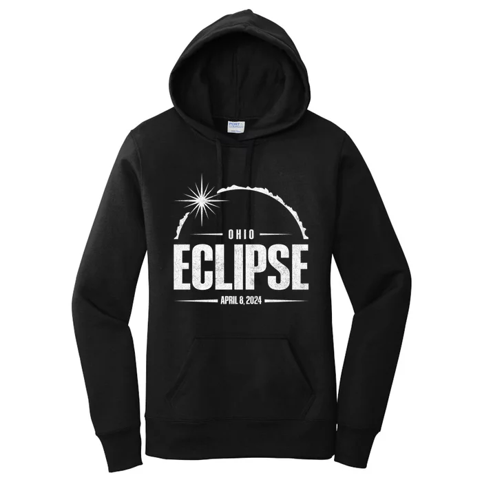 Path Of Totality Ohio 2024 April 8 2024 Eclipse Women's Pullover Hoodie