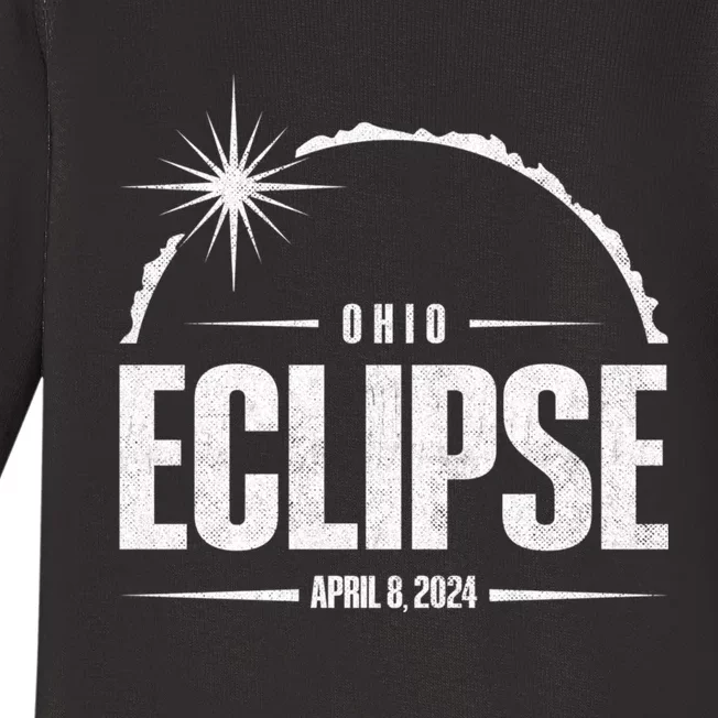 Path Of Totality Ohio 2024 April 8 2024 Eclipse Baby Long Sleeve Bodysuit