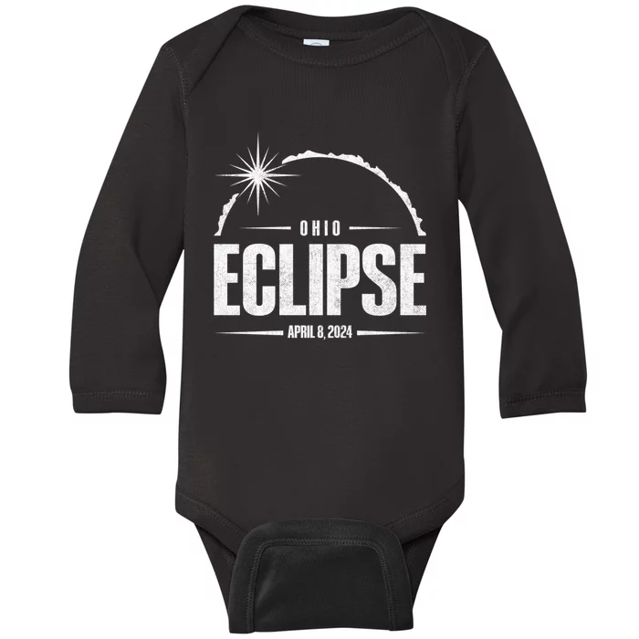 Path Of Totality Ohio 2024 April 8 2024 Eclipse Baby Long Sleeve Bodysuit