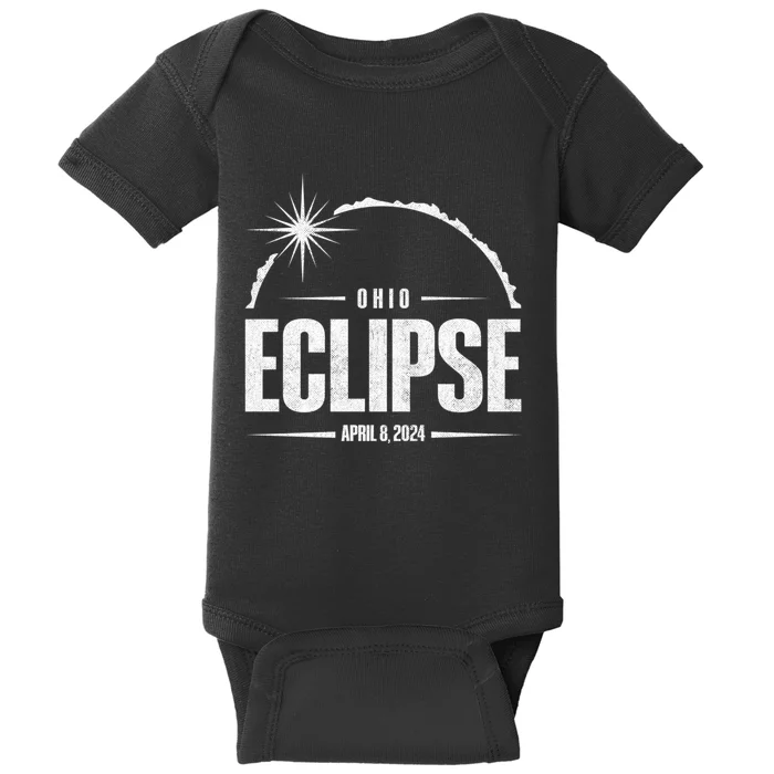 Path Of Totality Ohio 2024 April 8 2024 Eclipse Baby Bodysuit