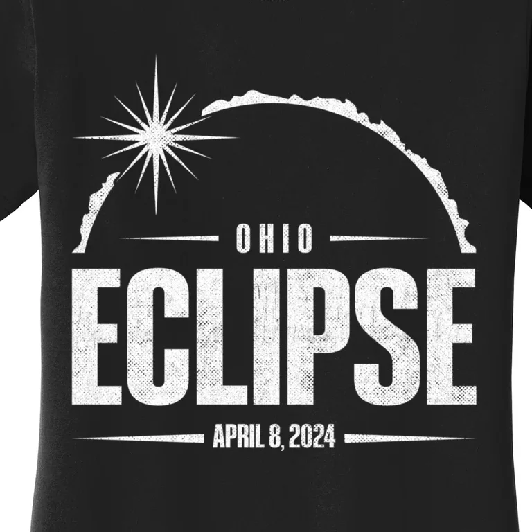 Path Of Totality Ohio 2024 April 8 2024 Eclipse Women's T-Shirt