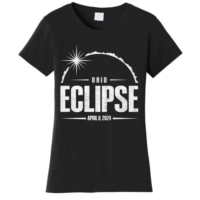 Path Of Totality Ohio 2024 April 8 2024 Eclipse Women's T-Shirt