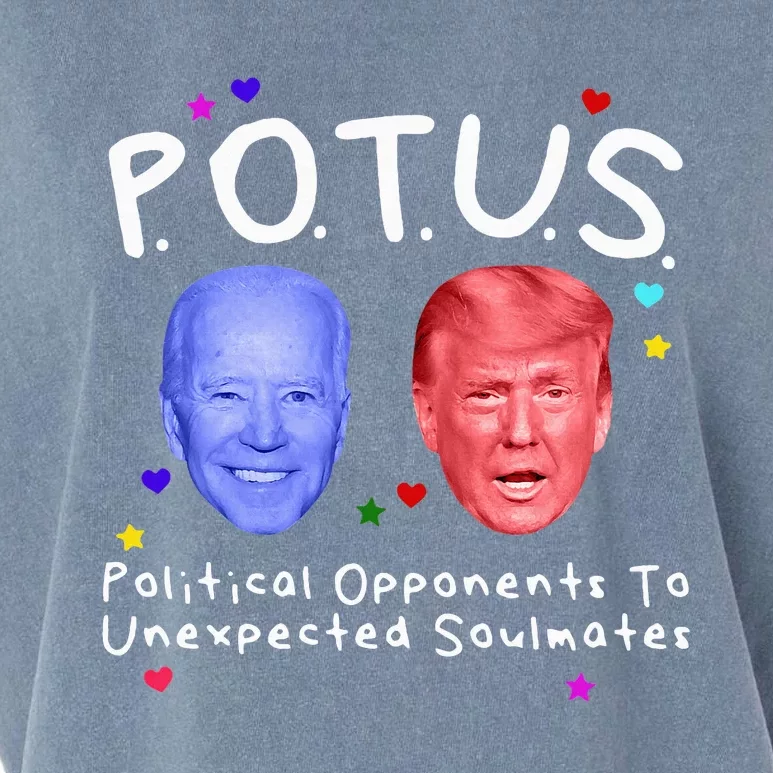 Political Opponents To Unexpected Soulmate Biden Trump Garment-Dyed Women's Muscle Tee