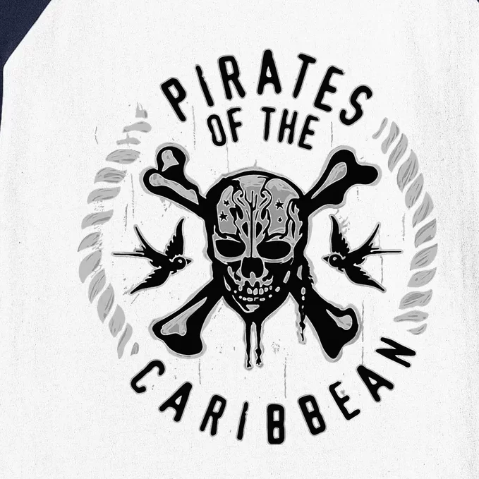 Pirates Of The Caribbean Skull & Bones Baseball Sleeve Shirt