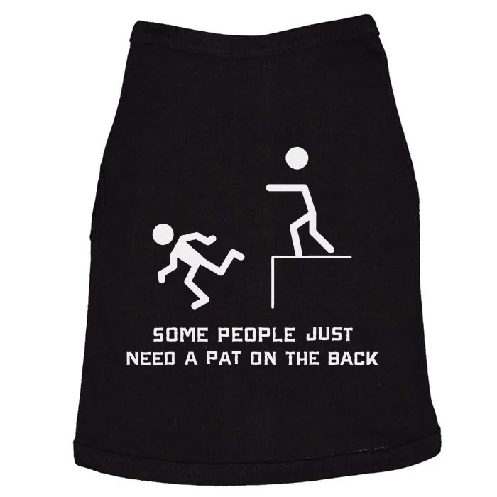 Pat On The Back Funny Adult Sarcastic Design Doggie Tank