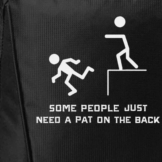 Pat On The Back Funny Adult Sarcastic Design City Backpack