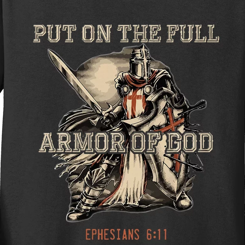 Put On The Full Armor Of God Christian Religious Kids Long Sleeve Shirt