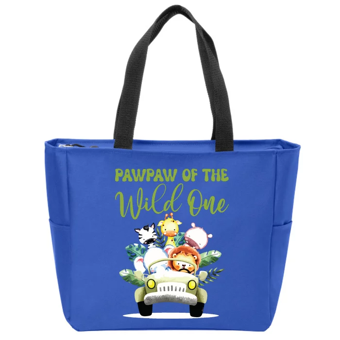 Pawpaw Of The Wild One 1st Birthday Safari Family Matching Zip Tote Bag