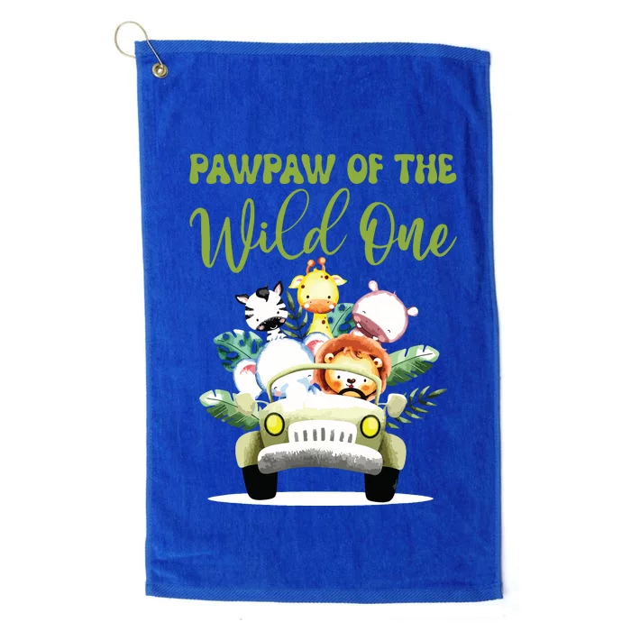 Pawpaw Of The Wild One 1st Birthday Safari Family Matching Platinum Collection Golf Towel