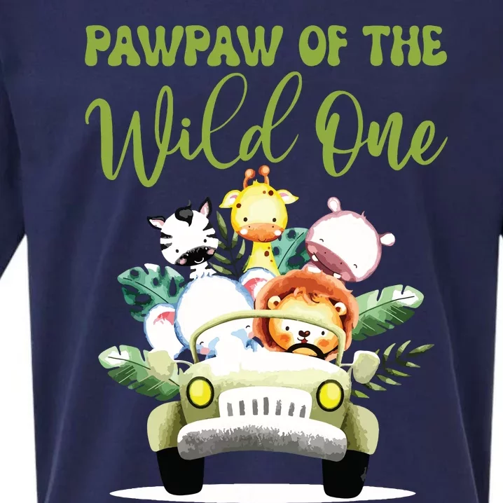 Pawpaw Of The Wild One 1st Birthday Safari Family Matching Sueded Cloud Jersey T-Shirt