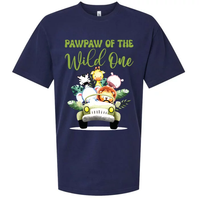 Pawpaw Of The Wild One 1st Birthday Safari Family Matching Sueded Cloud Jersey T-Shirt