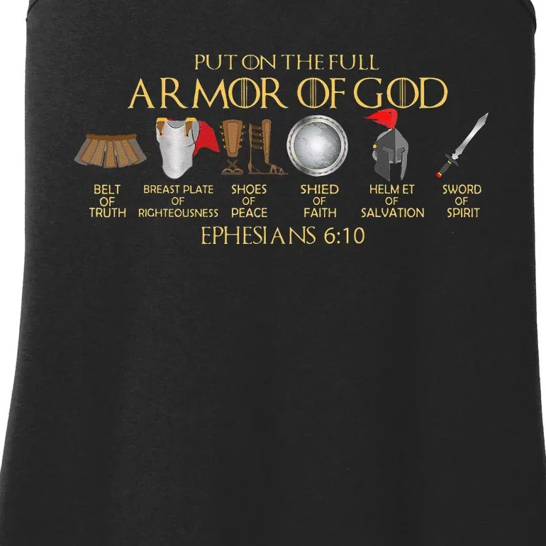 Put On The Full Armor Of God Shield Ephesians 611 Christian Ladies Essential Tank