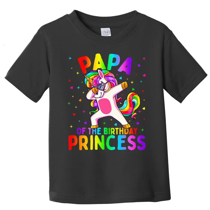 Papa of the Birthday Princess Dabbing Unicorn Toddler T-Shirt