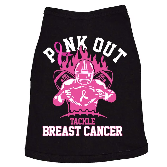 Pink Out Tackle Breast Cancer Awareness Football Doggie Tank