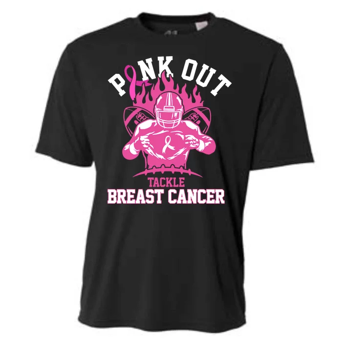 Pink Out Tackle Breast Cancer Awareness Football Cooling Performance Crew T-Shirt