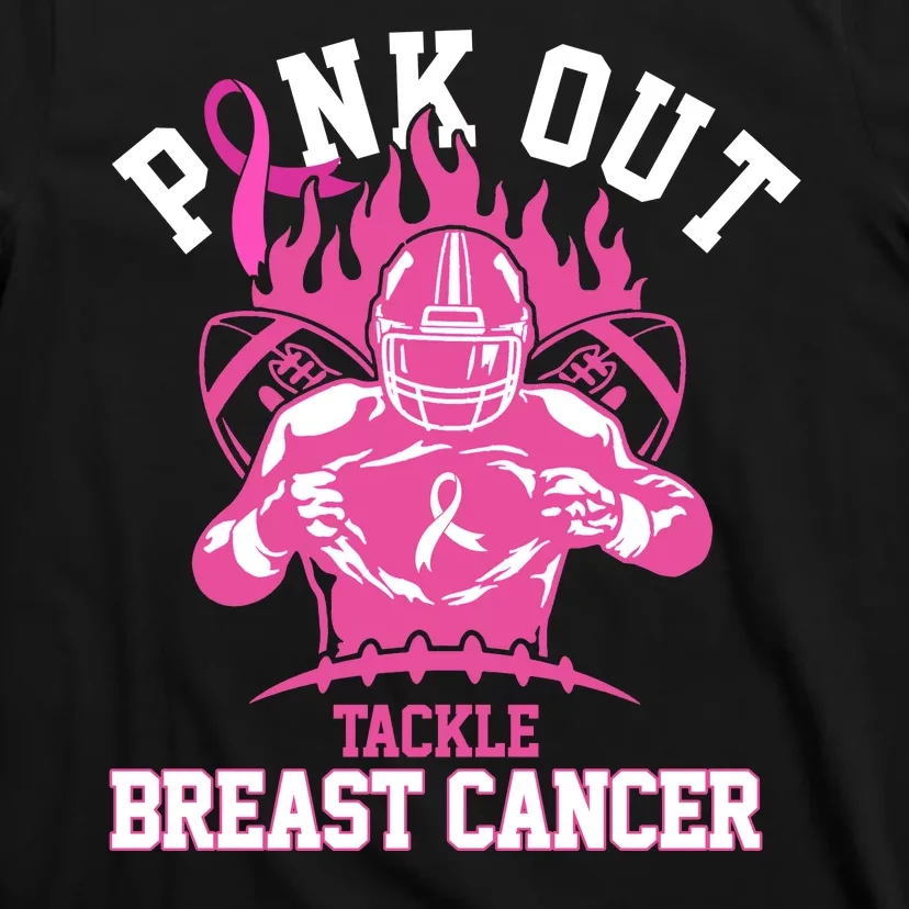 Pink Out Tackle Breast Cancer Awareness Football T-Shirt