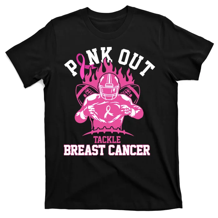 Pink Out Tackle Breast Cancer Awareness Football T-Shirt