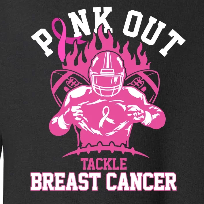 Pink Out Tackle Breast Cancer Awareness Football Toddler Sweatshirt