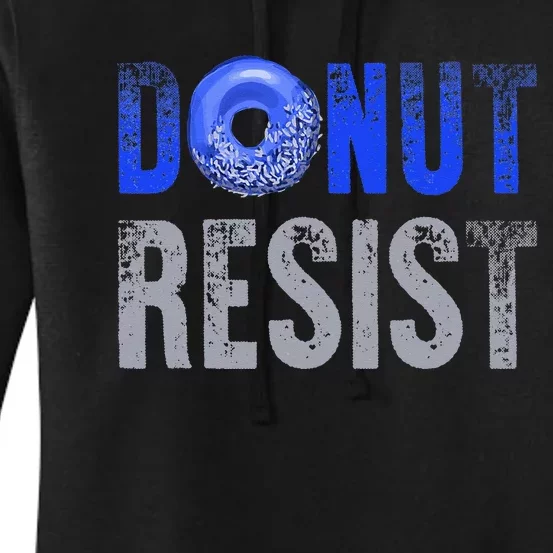 Police Officer Thin Blue Line Donut Resist Joke Gift Women's Pullover Hoodie