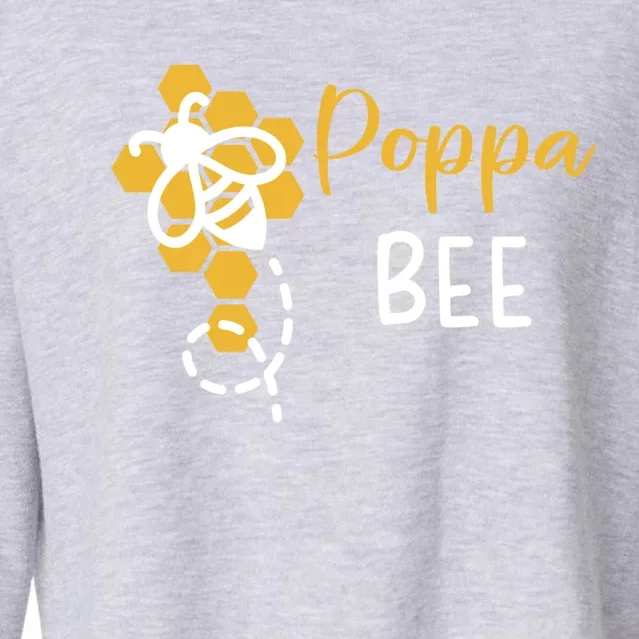 Poppa Of The Bee 1st Birthday Outfit First Bee Day Family Cute Gift Cropped Pullover Crew