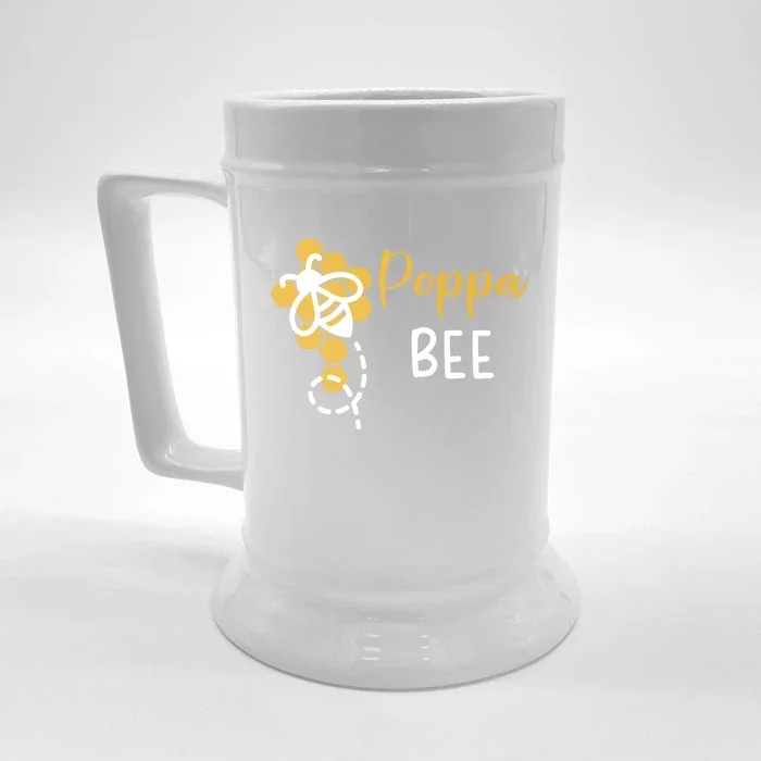 Poppa Of The Bee 1st Birthday Outfit First Bee Day Family Cute Gift Front & Back Beer Stein