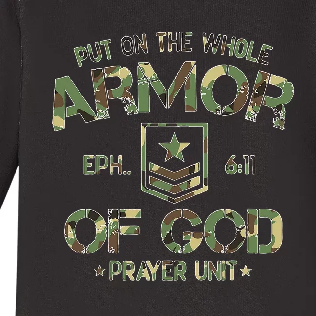 Put On The Spiritual Armor Of God Ephesians Baby Long Sleeve Bodysuit