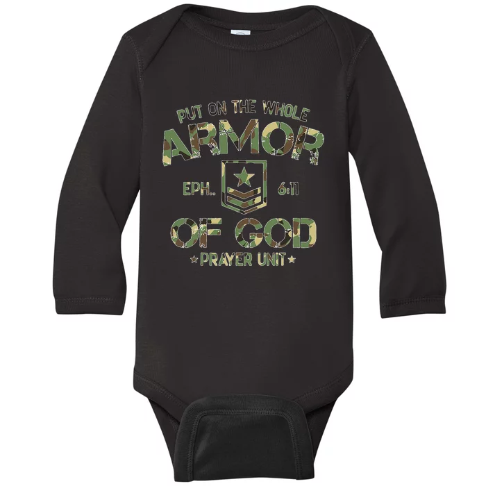 Put On The Spiritual Armor Of God Ephesians Baby Long Sleeve Bodysuit