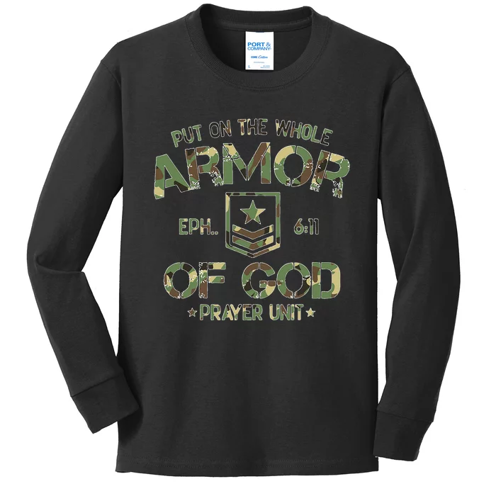 Put On The Spiritual Armor Of God Ephesians Kids Long Sleeve Shirt