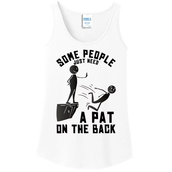 Pat On The Back Funny Adult Sarcastic Design Ladies Essential Tank