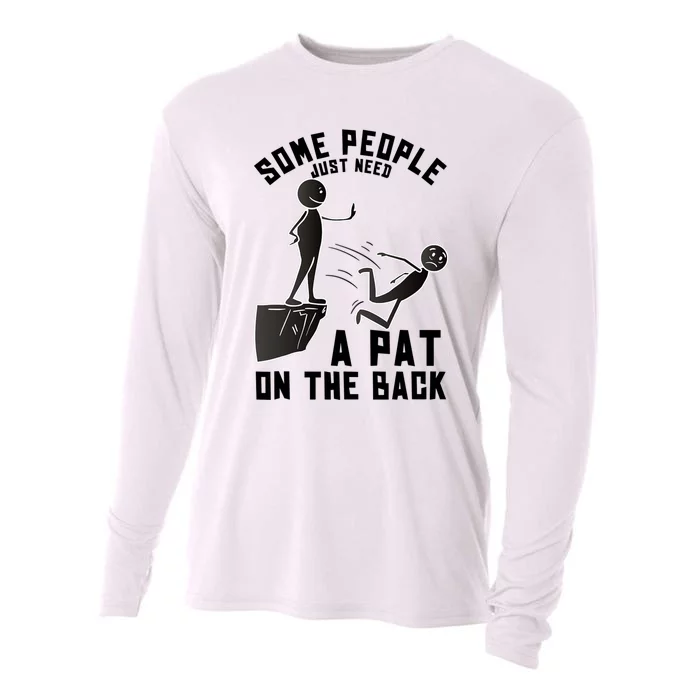 Pat On The Back Funny Adult Sarcastic Design Cooling Performance Long Sleeve Crew