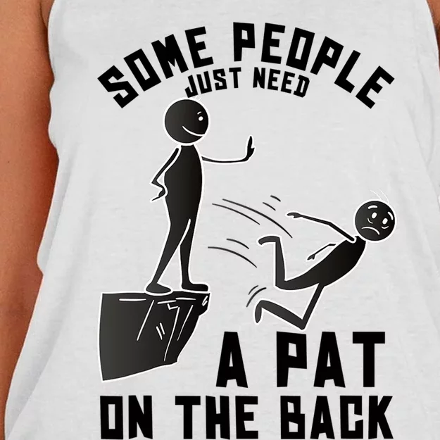 Pat On The Back Funny Adult Sarcastic Design Women's Knotted Racerback Tank