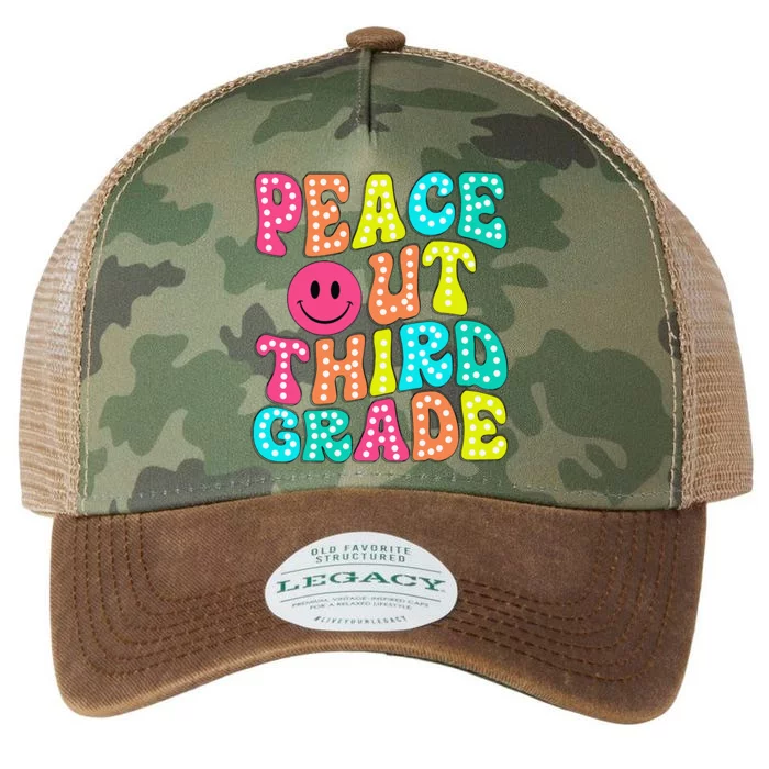 Peace Out Third Grade Last Day Of School 3rd Grade Teacher Legacy Tie Dye Trucker Hat