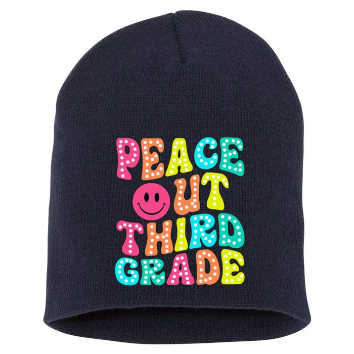 Peace Out Third Grade Last Day Of School 3rd Grade Teacher Short Acrylic Beanie