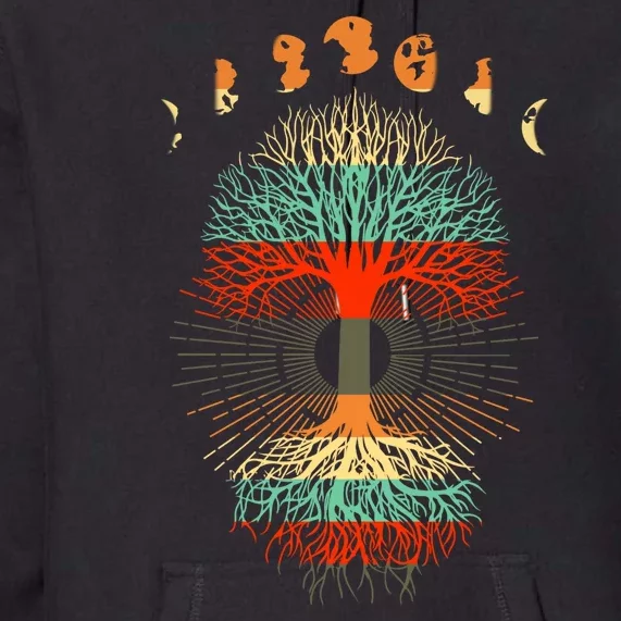 Phases Of The Moon Nature Retro Premium Hoodie