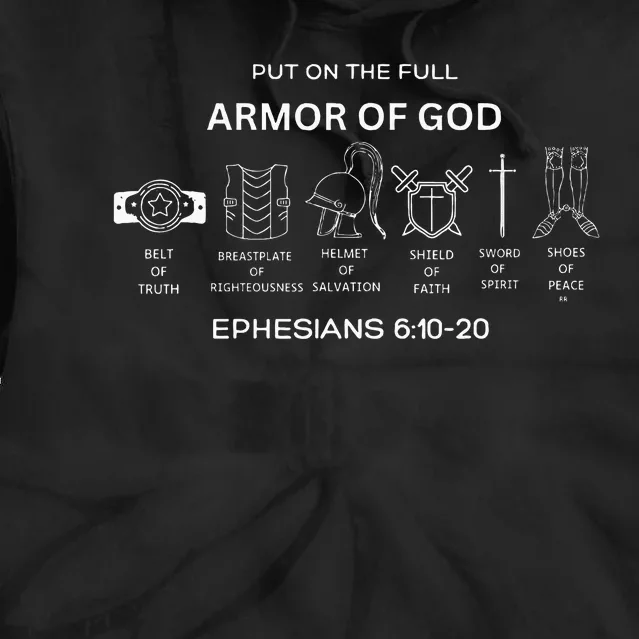 Put On The Full Armor Of God Bible Verse Religious Tie Dye Hoodie