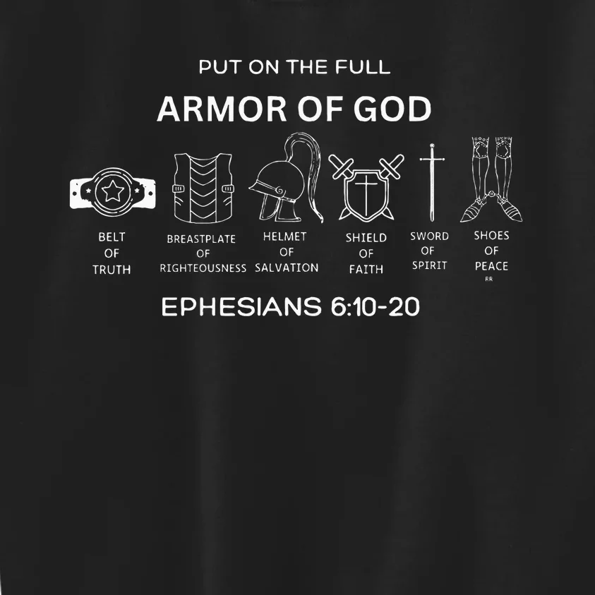 Put On The Full Armor Of God Bible Verse Religious Kids Sweatshirt