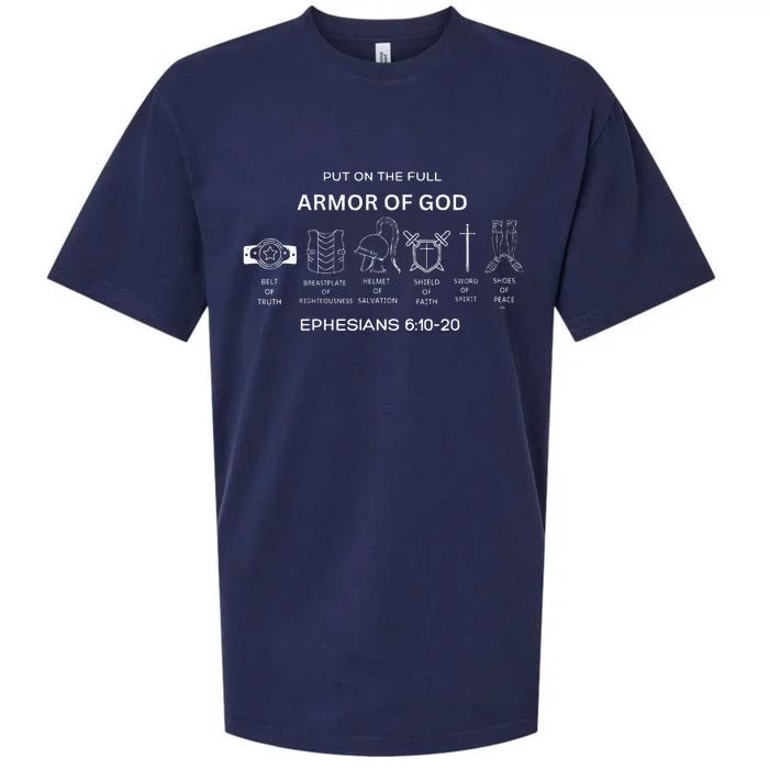 Put On The Full Armor Of God Bible Verse Religious Sueded Cloud Jersey T-Shirt