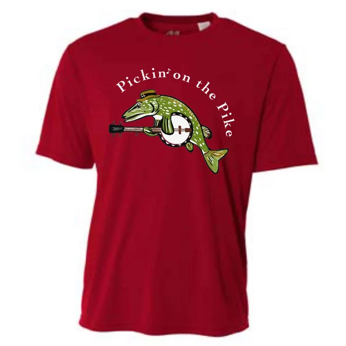 Pickin On The Pike Graphic For Music Loving Fisherman Cooling Performance Crew T-Shirt