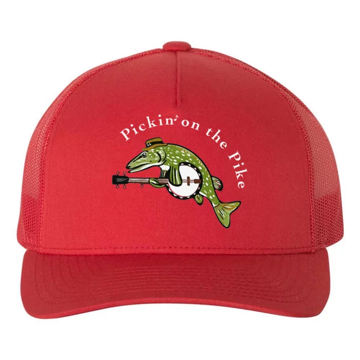 Pickin On The Pike Graphic For Music Loving Fisherman Yupoong Adult 5-Panel Trucker Hat