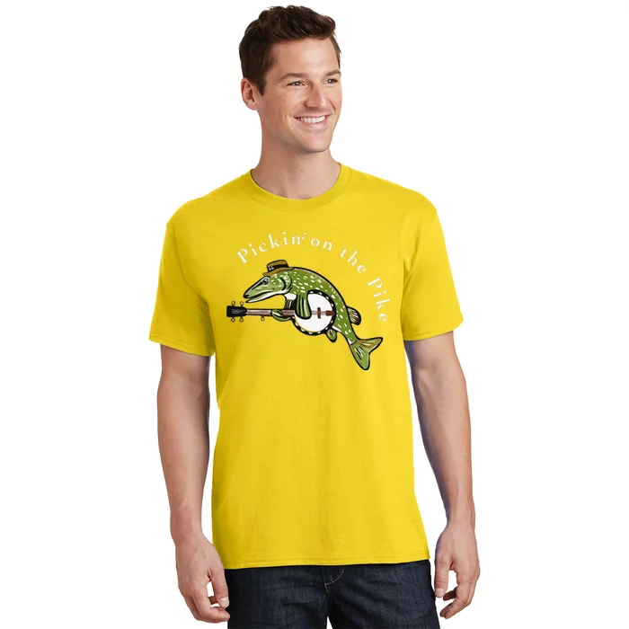 Pickin On The Pike Graphic For Music Loving Fisherman T-Shirt