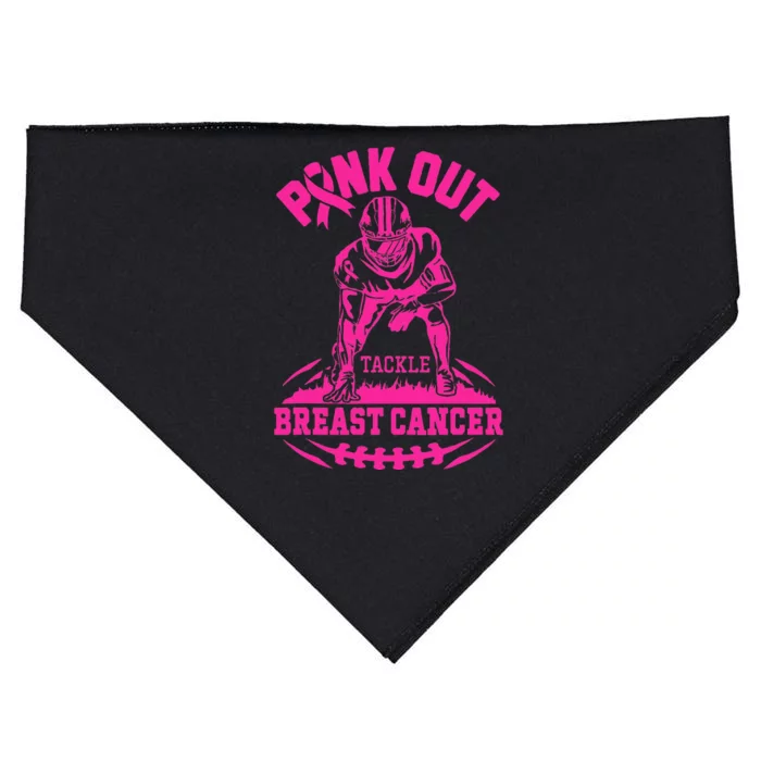 P.I.N.K. Out Tackle Breast Cancer Awareness Football USA-Made Doggie Bandana