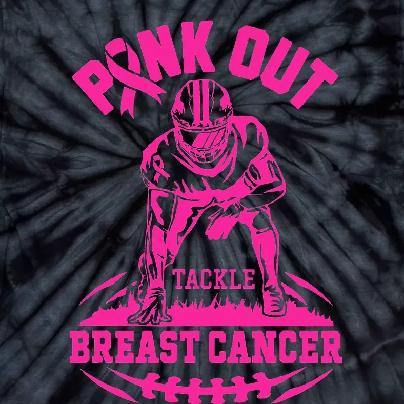 P.I.N.K. Out Tackle Breast Cancer Awareness Football Tie-Dye T-Shirt