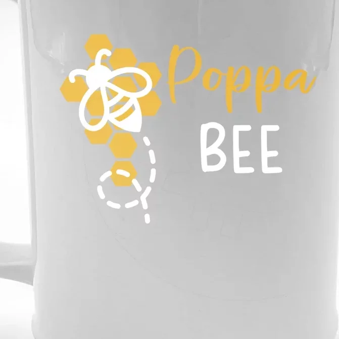 Poppa Of The Bee 1st Birthday Outfit First Bee Day Family Meaningful Gift Front & Back Beer Stein