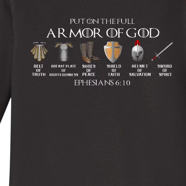 Put On The Full Armor Of God Belt Of Truth Breast Plate Of Baby Long Sleeve Bodysuit