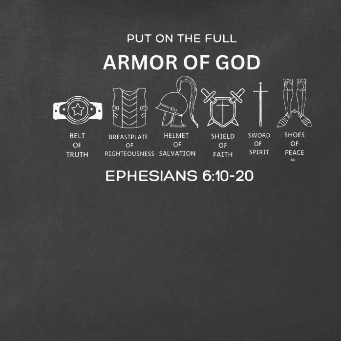 Put On The Full Armor Of God Bible Verse Religious Zip Tote Bag